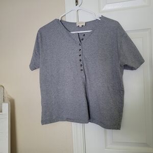 Sezane Heather Gray Short Sleeve Tee